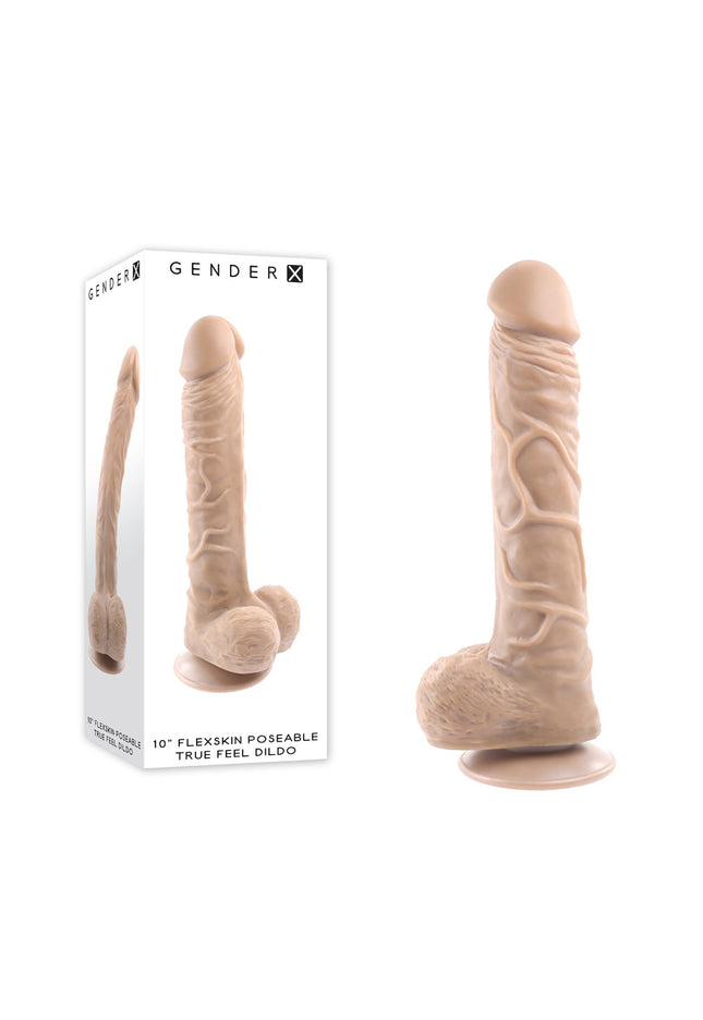 Gender X 10'' FLEXSKIN POSEABLE TRUE FEEL - Light - Flesh 29.2 cm Poseable Dong