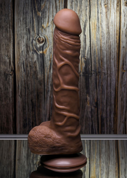 Gender X 10'' FLEXSKIN POSEABLE TRUE FEEL - Dark - Brown 29.2 cm Poseable Dong