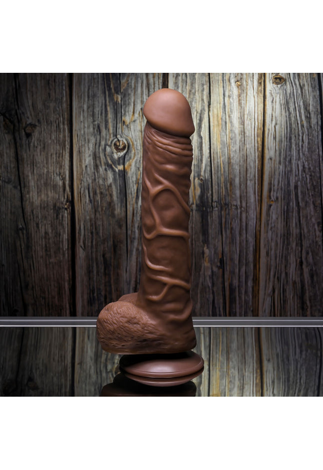 Gender X 10'' FLEXSKIN POSEABLE TRUE FEEL - Dark - Brown 29.2 cm Poseable Dong