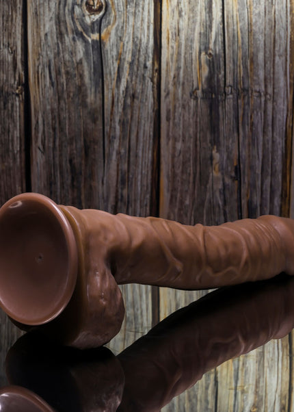 Gender X 10'' FLEXSKIN POSEABLE TRUE FEEL - Dark - Brown 29.2 cm Poseable Dong