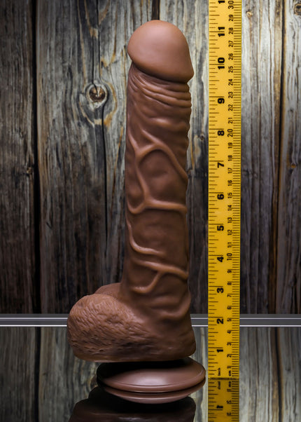 Gender X 10'' FLEXSKIN POSEABLE TRUE FEEL - Dark - Brown 29.2 cm Poseable Dong