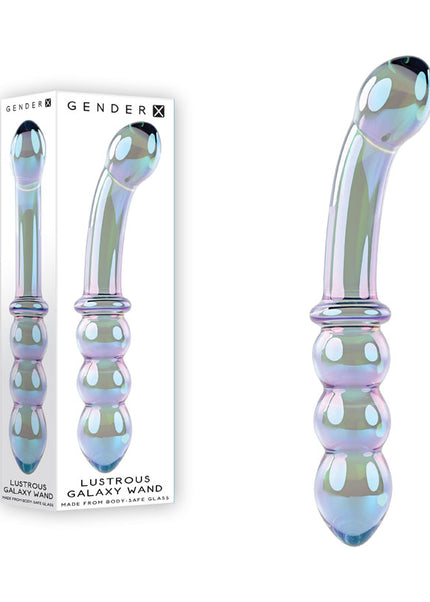 Gender X LUSTROUS GALAXY WAND - Blue/Violet Glass 18.5 cm Double Ended Massager