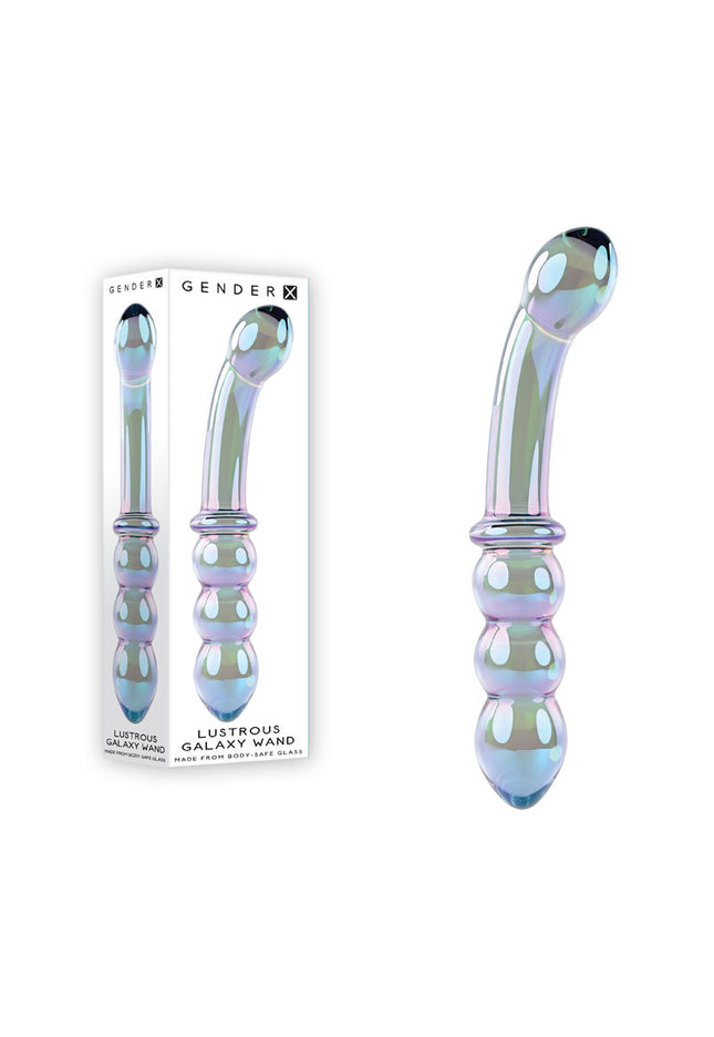 Gender X LUSTROUS GALAXY WAND - Blue/Violet Glass 18.5 cm Double Ended Massager