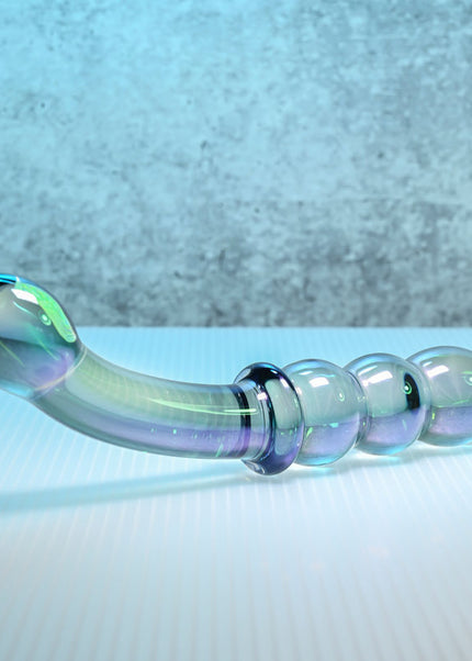 Gender X LUSTROUS GALAXY WAND - Blue/Violet Glass 18.5 cm Double Ended Massager