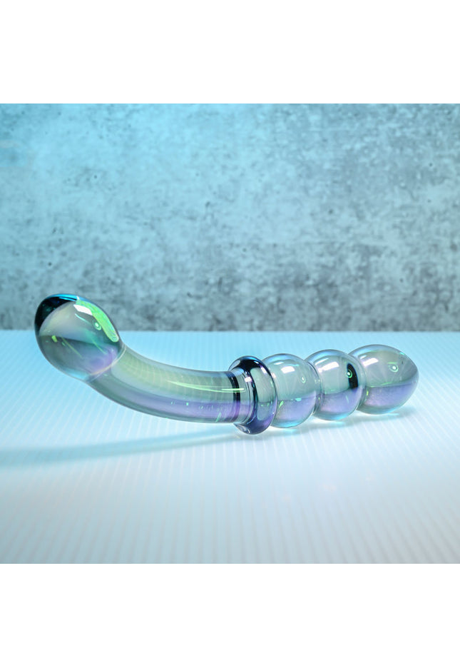 Gender X LUSTROUS GALAXY WAND - Blue/Violet Glass 18.5 cm Double Ended Massager
