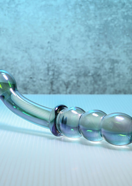 Gender X LUSTROUS GALAXY WAND - Blue/Violet Glass 18.5 cm Double Ended Massager