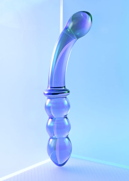 Gender X LUSTROUS GALAXY WAND - Blue/Violet Glass 18.5 cm Double Ended Massager