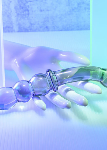 Gender X LUSTROUS GALAXY WAND - Blue/Violet Glass 18.5 cm Double Ended Massager