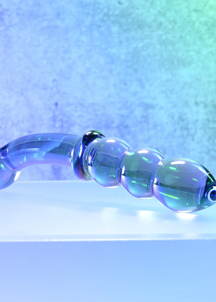 Gender X LUSTROUS GALAXY WAND - Blue/Violet Glass 18.5 cm Double Ended Massager