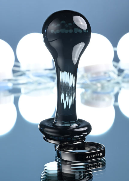 Gender X BLOW POP - Black 12.8 cm Glass Plug with Ring Pull