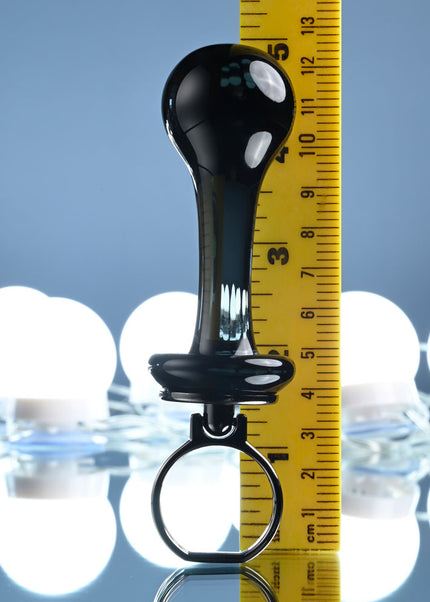 Gender X BLOW POP - Black 12.8 cm Glass Plug with Ring Pull