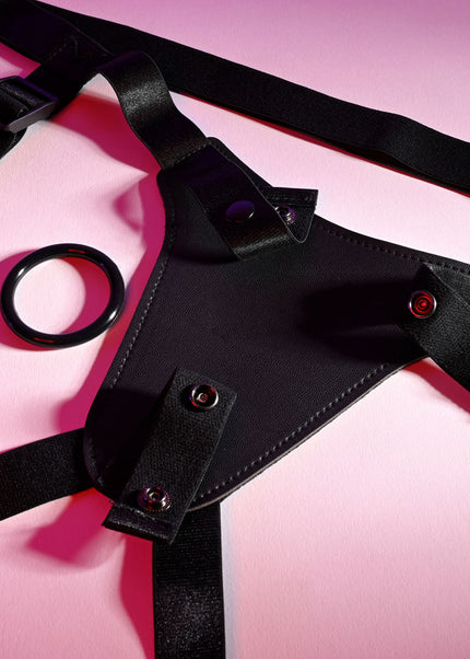 Gender X PLEASURE HARNESS - Black Adjustable Harness (No Probe Included)