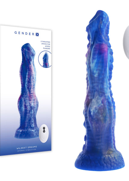 Gender X WILDEST DREAMS - USB Rechargeable Vibrating and Thrusting Fantasy Dildo with Wireless Remote