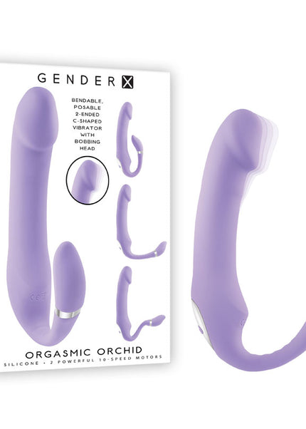Gender X ORGASMIC ORCHID - Lilac 19 cm USB Rechargeable Strapless-Strap-On