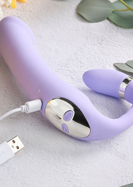 Gender X ORGASMIC ORCHID - Lilac 19 cm USB Rechargeable Strapless-Strap-On
