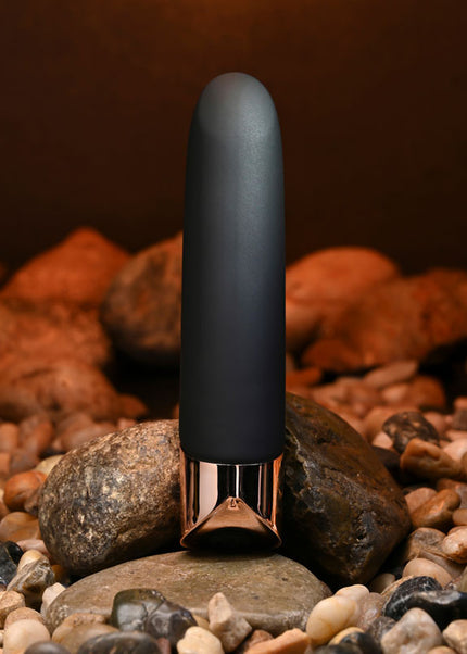 Gender X THE GOLD STANDARD - Black/Rose Gold 10 cm USB Rechargeable Bullet
