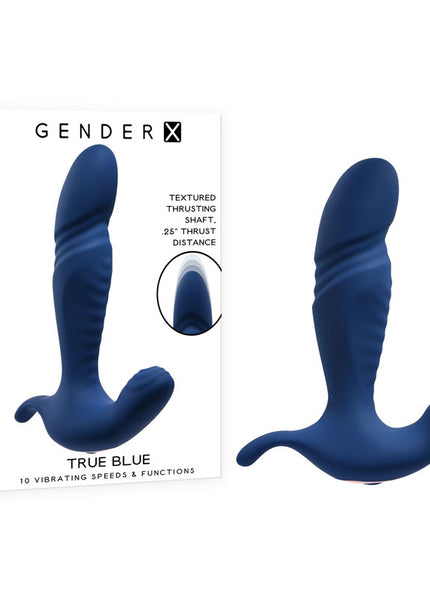Gender X TRUE BLUE - Blue 13.5 cm USB Rechargeable Thrusting Prostate Massager