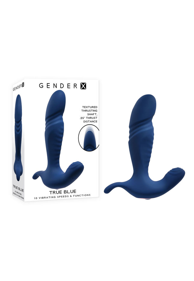 Gender X TRUE BLUE - Blue 13.5 cm USB Rechargeable Thrusting Prostate Massager