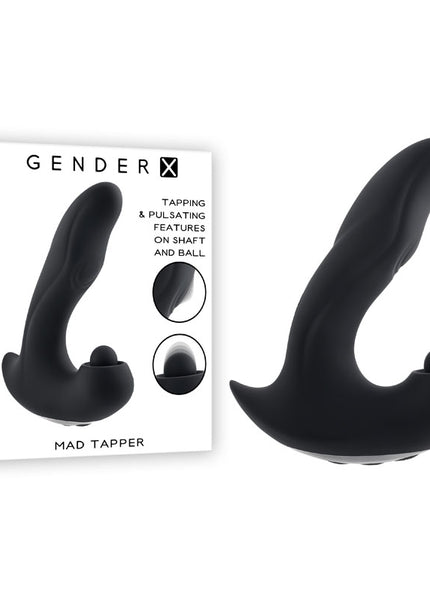 Gender X MAD TAPPER - Black USB Rechargeable Double Tapping Vibrating Massager