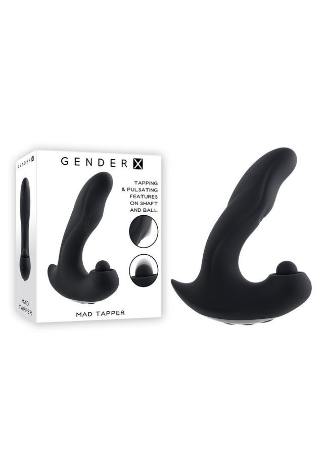 Gender X MAD TAPPER - Black USB Rechargeable Double Tapping Vibrating Massager