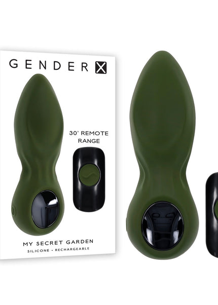Gender X MY SECRET GARDEN - Green 14.6 cm USB Rechargeable Vibrating Butt Plug with Remote Control