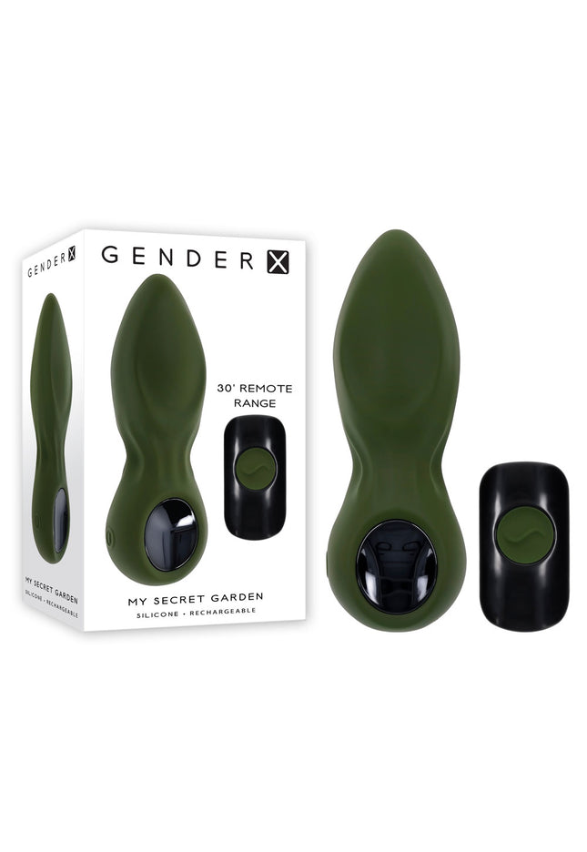 Gender X MY SECRET GARDEN - Green 14.6 cm USB Rechargeable Vibrating Butt Plug with Remote Control
