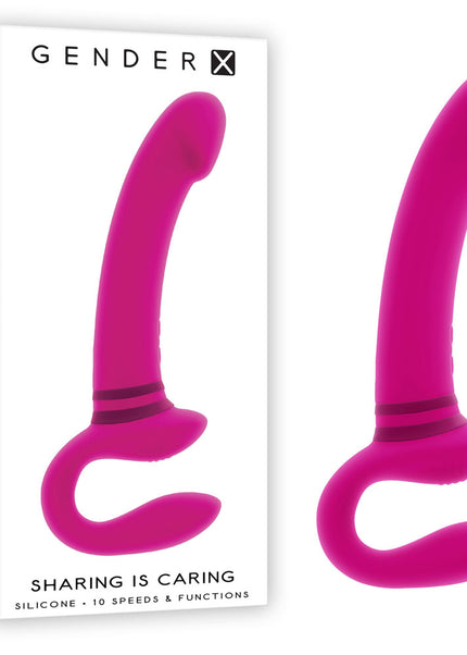 Gender X SHARING IS CARING - Pink 21.9 cm USB Rechargeable Strapless Strap-On