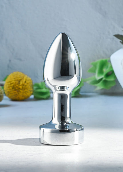 Gender X ROCKIN METAL PLUG MINI - Chrome 7.8 cm USB Rechargeable Vibrating Mini Butt Plug