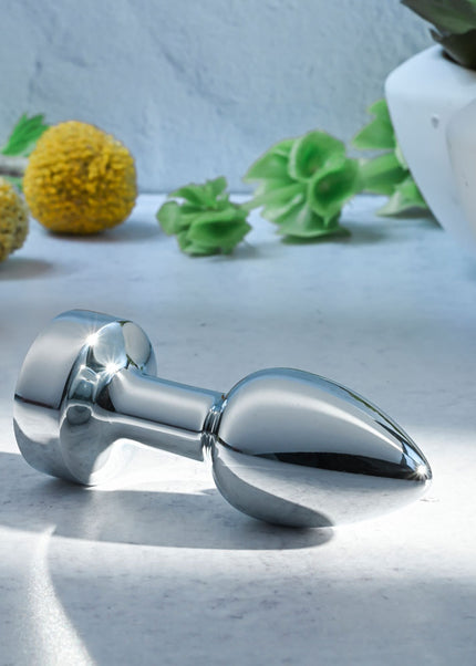 Gender X ROCKIN METAL PLUG MINI - Chrome 7.8 cm USB Rechargeable Vibrating Mini Butt Plug