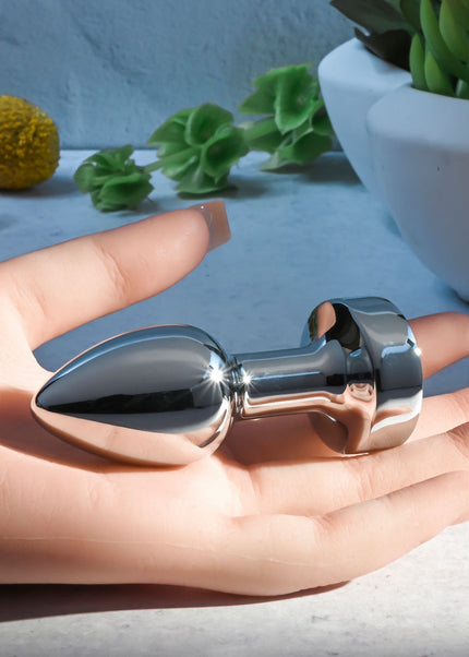 Gender X ROCKIN METAL PLUG MINI - Chrome 7.8 cm USB Rechargeable Vibrating Mini Butt Plug