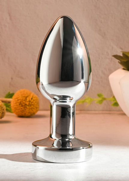 Gender X ROCKIN METAL PLUG XL - Chrome 10.5 cm USB Rechargeable Vibrating XL Butt Plug