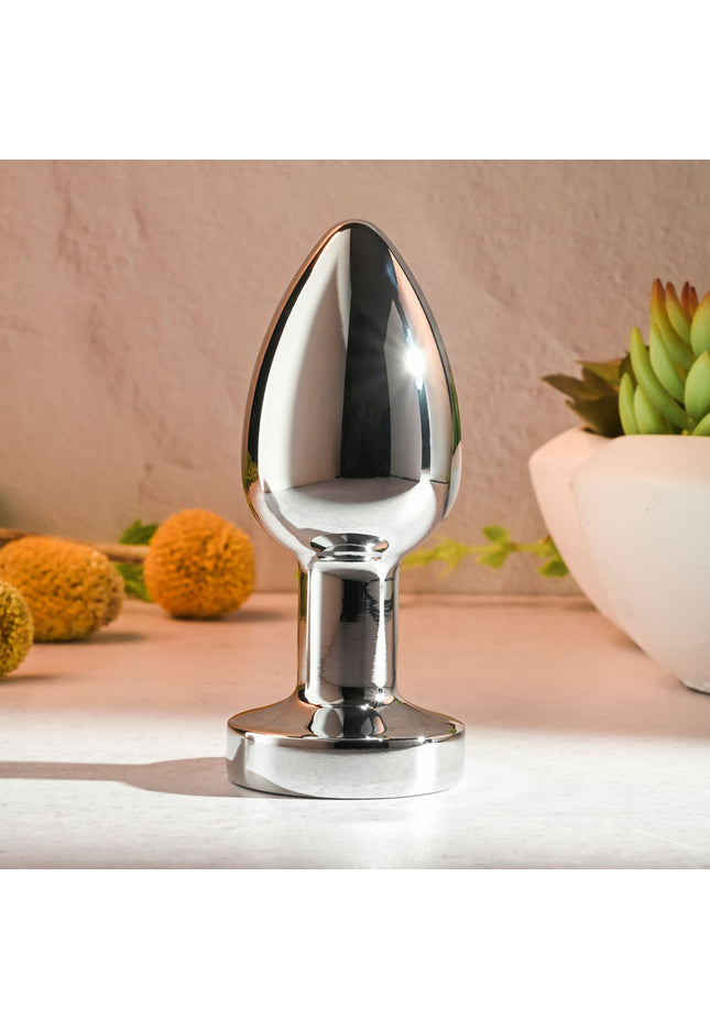 Gender X ROCKIN METAL PLUG XL - Chrome 10.5 cm USB Rechargeable Vibrating XL Butt Plug