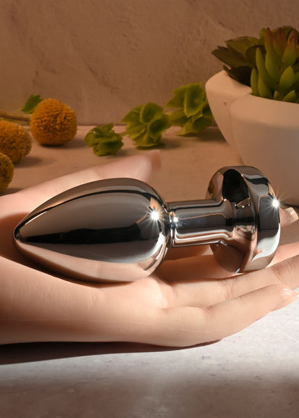 Gender X ROCKIN METAL PLUG XL - Chrome 10.5 cm USB Rechargeable Vibrating XL Butt Plug