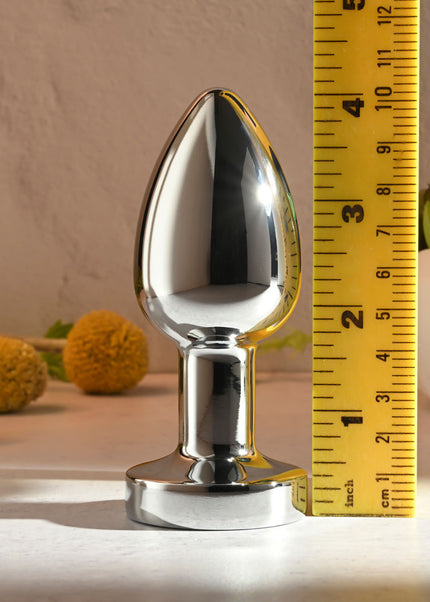 Gender X ROCKIN METAL PLUG XL - Chrome 10.5 cm USB Rechargeable Vibrating XL Butt Plug