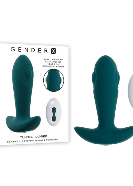 Gender X TUNNEL TAPPER - Grey 12.1 cm USB Rechargeable Tapping Anal Plug with Wireless Remote