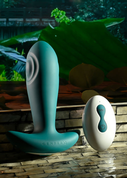 Gender X TUNNEL TAPPER - Grey 12.1 cm USB Rechargeable Tapping Anal Plug with Wireless Remote