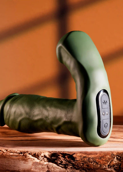 Gender X THE HUNK - Green 15.2 cm USB Rechargeable Thrusting Vibrator with Remote