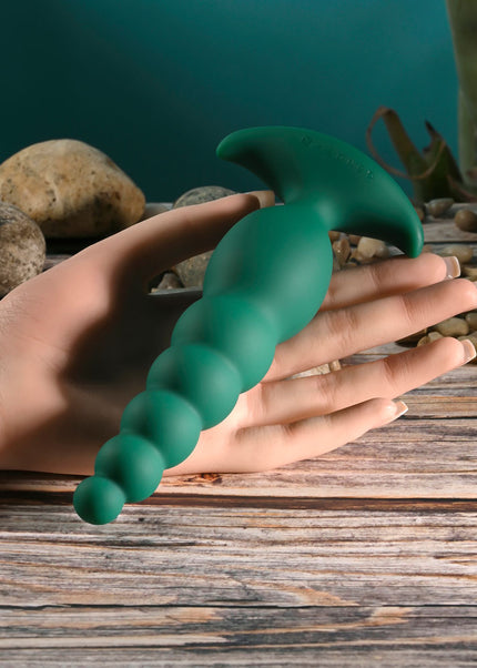 Gender X THE RATTLER - Green 17 cm USB Rechargeable Vibrating and Twirling Anal Plug