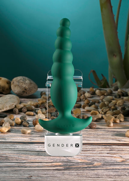 Gender X THE RATTLER - Green 17 cm USB Rechargeable Vibrating and Twirling Anal Plug