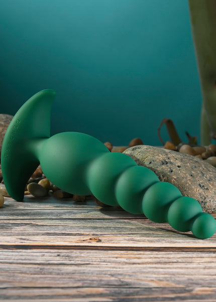 Gender X THE RATTLER - Green 17 cm USB Rechargeable Vibrating and Twirling Anal Plug