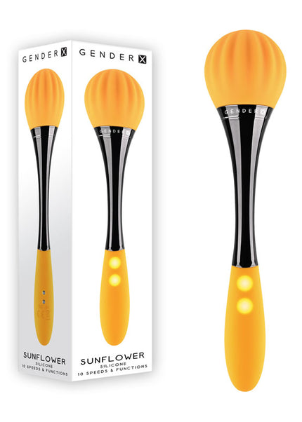 Gender X SUNFLOWER - Yellow 20 cm USB Rechargeable Massage Wand