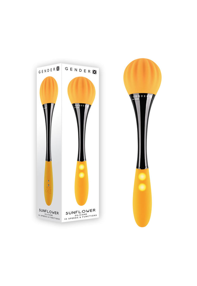 Gender X SUNFLOWER - Yellow 20 cm USB Rechargeable Massage Wand