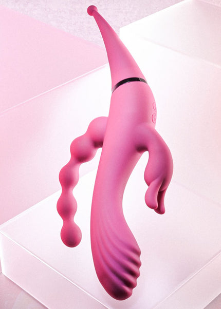Gender X FOUR BY FOUR - Pink 27.5 cm USB Rechargeable Multi Vibrator