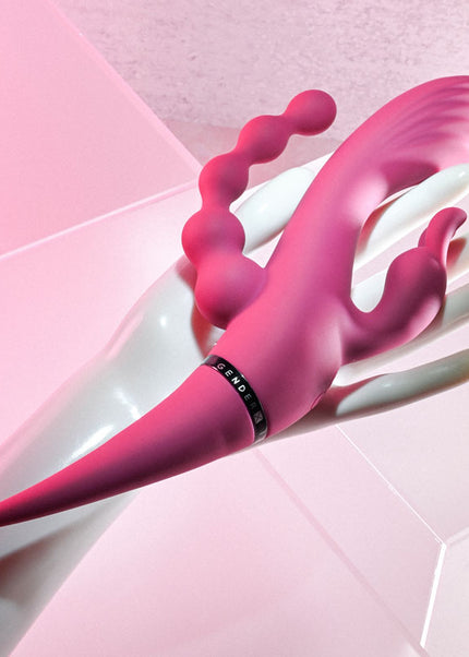 Gender X FOUR BY FOUR - Pink 27.5 cm USB Rechargeable Multi Vibrator
