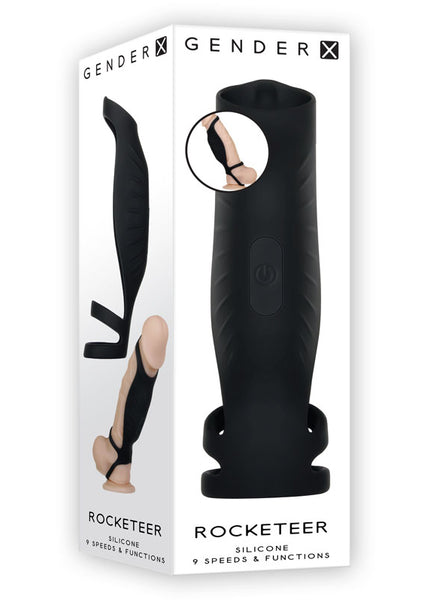 Gender X ROCKETEER - Black USB Rechargeable Vibrating Penis Sleeve