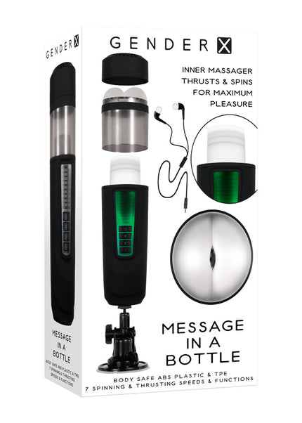 Gender X MESSAGE IN A BOTTLE - USB Rechargeable Thrusting & Spinning Masturbator