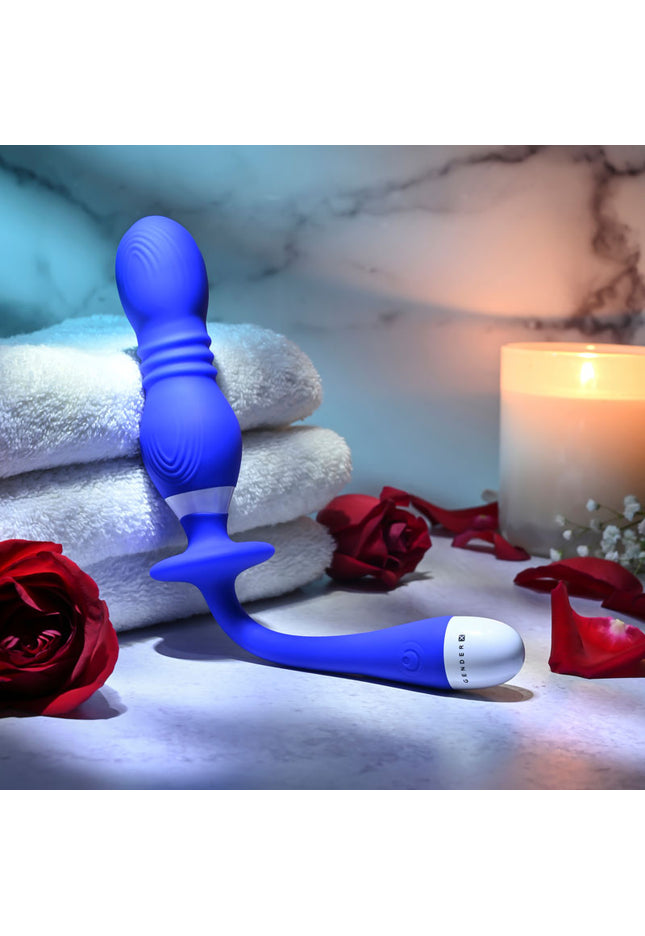 Gender X PLAY BALL - Blue 25 cm USB Rechargeable Thrusting & Vibrating Orbs