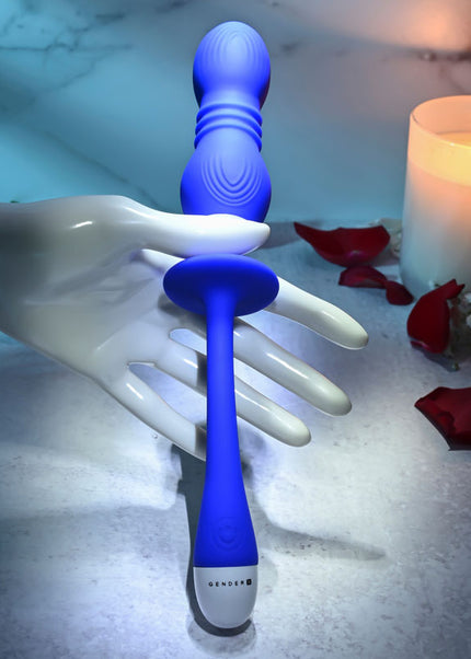 Gender X PLAY BALL - Blue 25 cm USB Rechargeable Thrusting & Vibrating Orbs