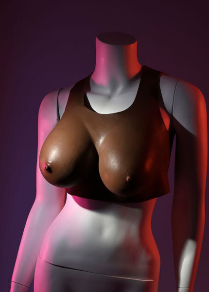 Gender X UNDERGARMENTS - PLATE D-CUP - Dark - Brown Wearable Breasts - D-Cup Size