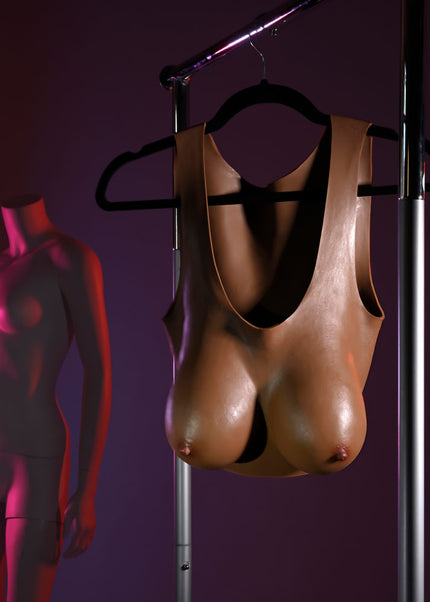 Gender X UNDERGARMENTS - PLATE D-CUP - Dark - Brown Wearable Breasts - D-Cup Size
